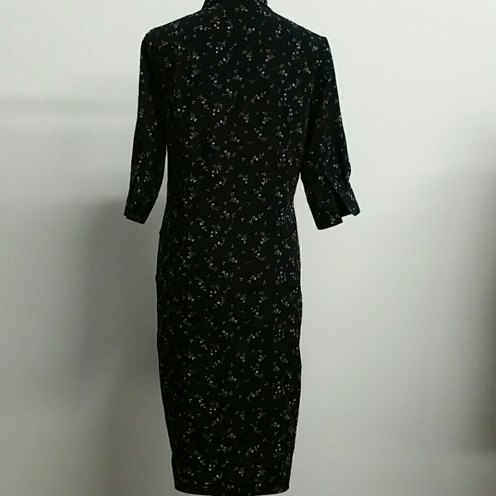 Navy floral print shirt dress - Picture 4 of 6